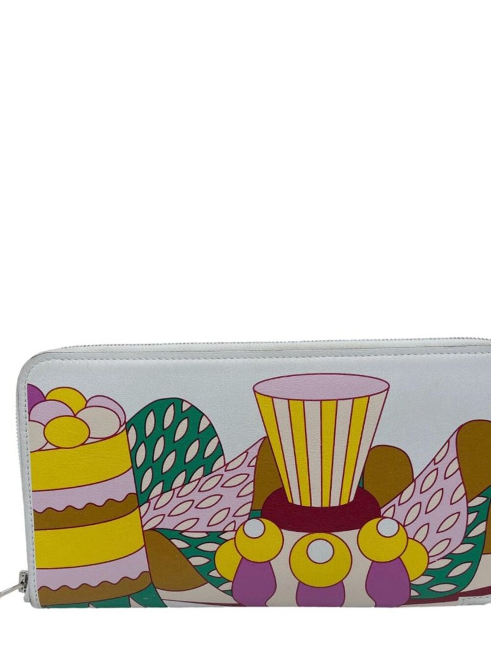 Hermes  La Patisserie Francaise Azap Swift Leather Long Wallet White